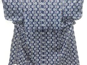 アンティーク　木綿本場久留米絣　花模様単衣着物